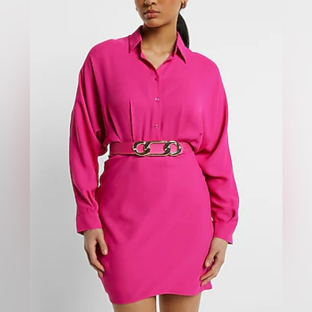 Express Pink  portofino Button-Up Dress